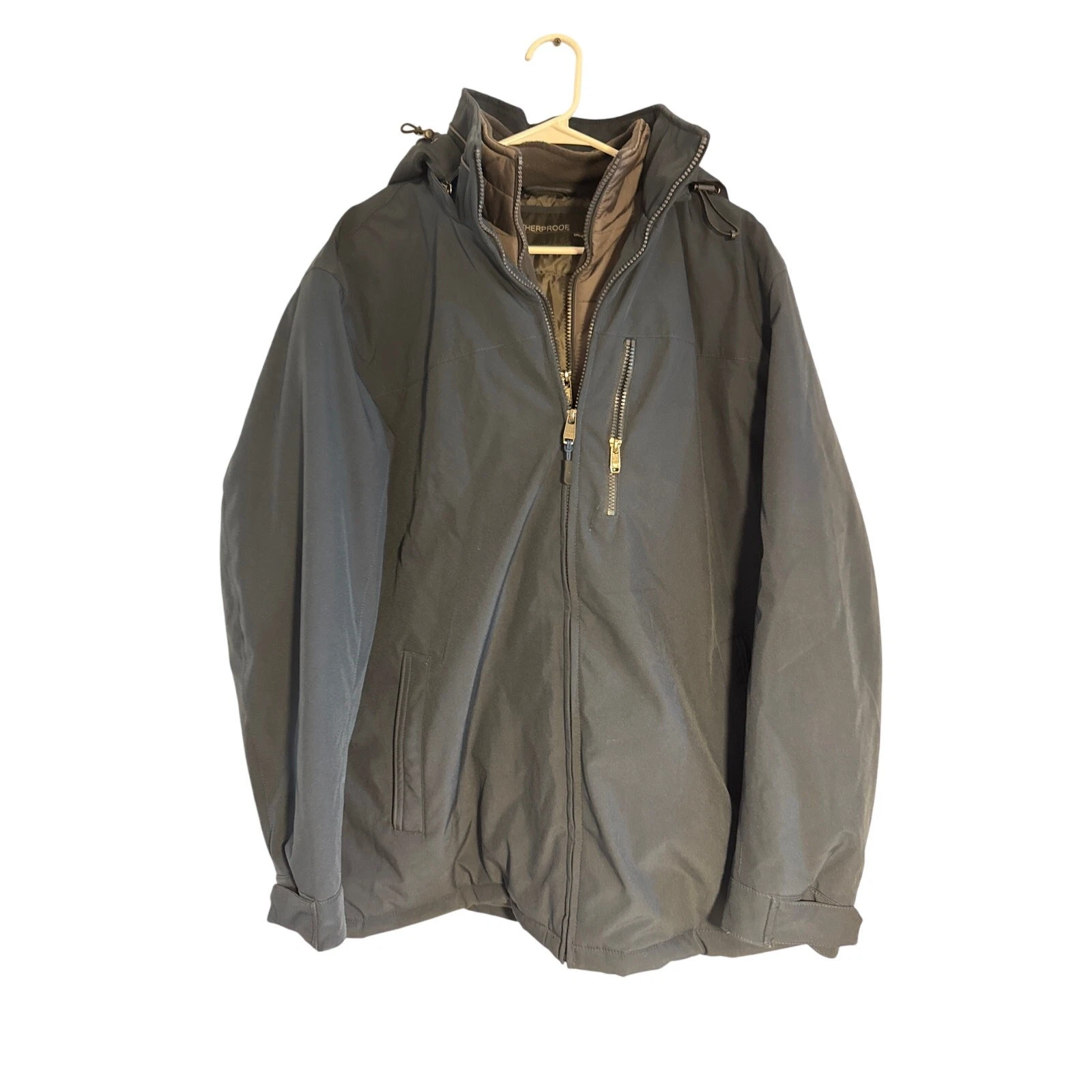 Weatherproof Jacket Men's XL Navy Blue Insulated Water-Resistant Full Zip Coat