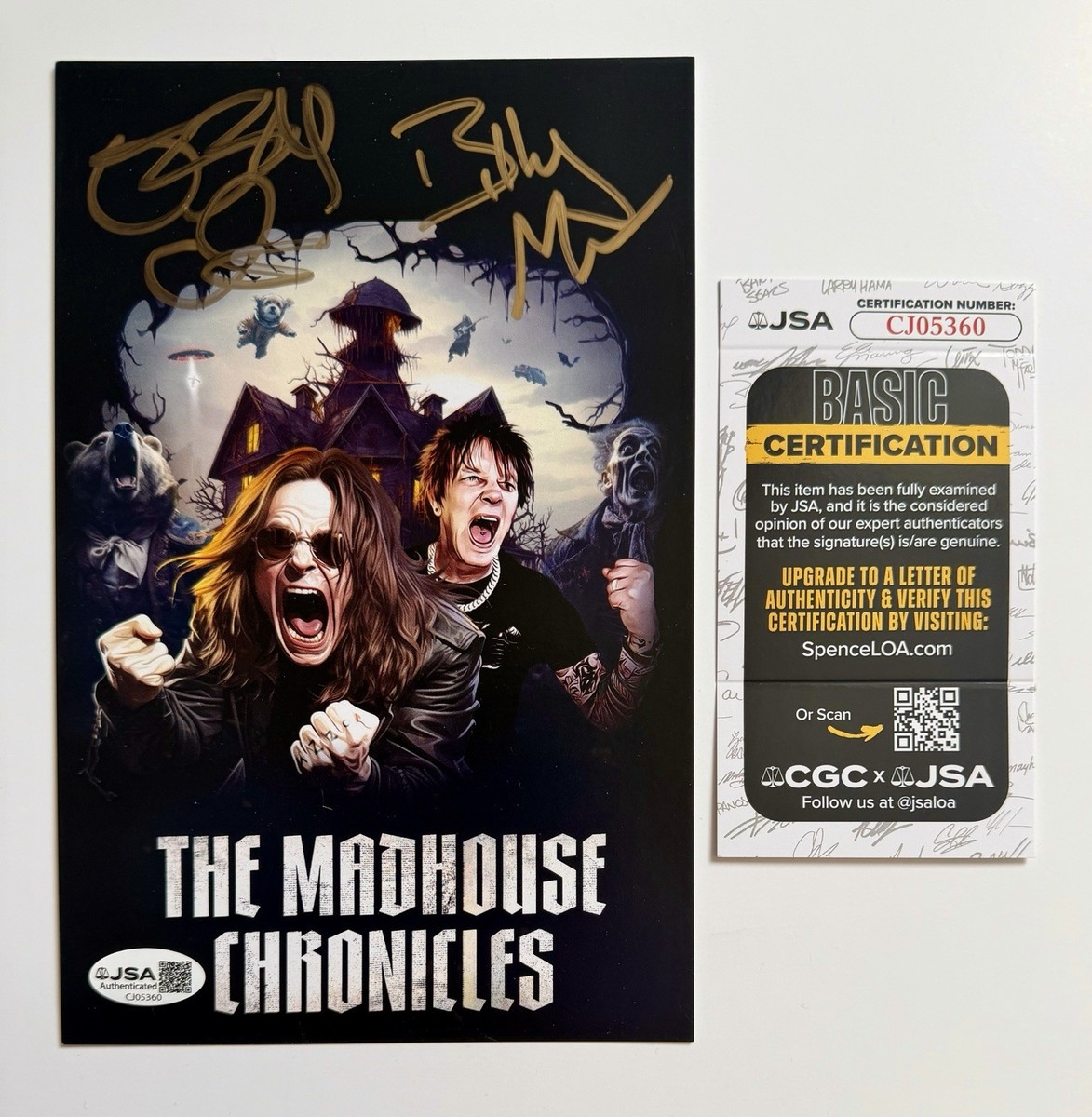 Ozzy Osbourne & Billy Morrison SIGNED Photo JSA COA AUTOGRAPHED