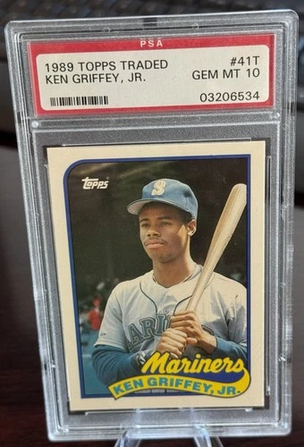 1989 KEN GRIFFEY JR TOPPS TRADED ROOKIE PSA 10  MARINERS HOF 50-50? (534)