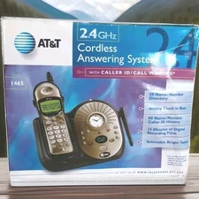 AT&T Cordless Phone Answering System Caller ID Directory With Clock Retro New