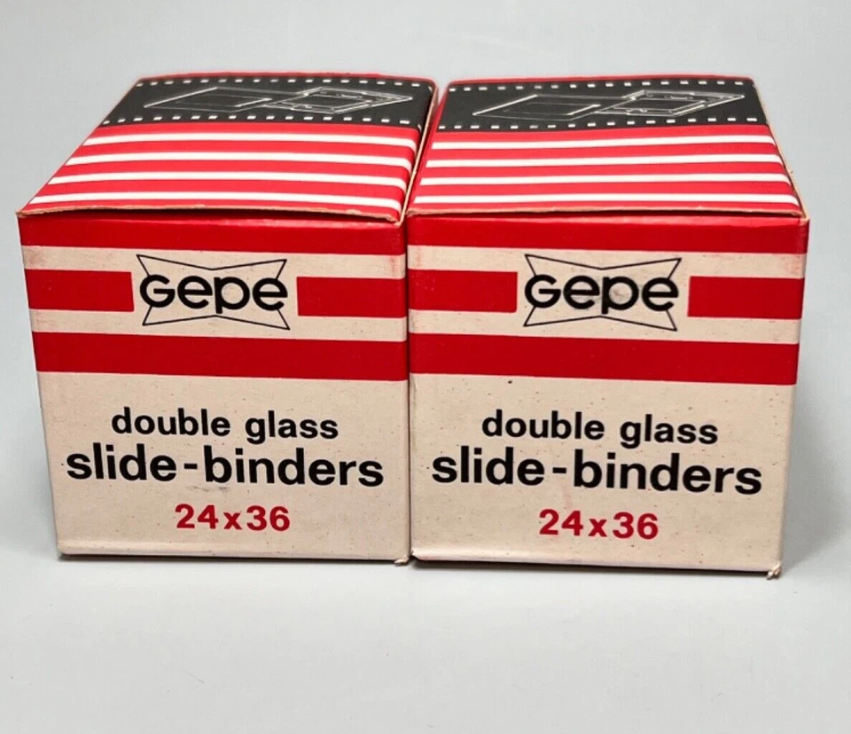 2x Cajas 40 GEPE 24x36 Doble Vidrio Deslizable Carpeta Montajes Proyector Fotográfico Estaño 2mm Foto 2 de 4