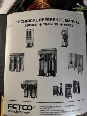 FETCO Master Service Manual Binder - CBS Extractor, TBS Tea, GR Grinders, 7000