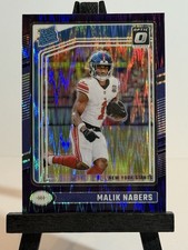 2024 Panini Donruss Optic - Rated Rookie Malik Nabers #271 Purple Shock Prizm...