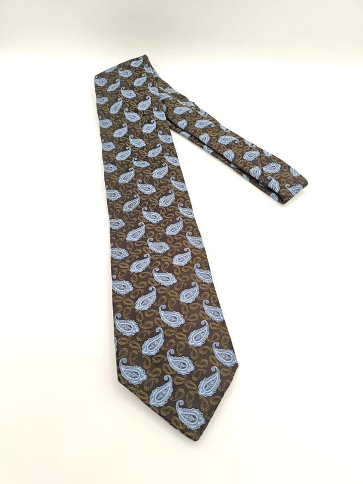 🇺🇲 Corbata de seda de cachemira negra Ike Behar para hombre hecha en EE. UU. 58x3,5 Foto 4 de 4