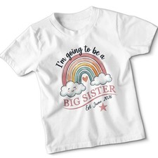 Personalised Big Sister Kids T Shirt Sibling Announcement Gift Promoted To Sis