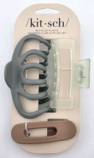 Kitsch Recycled Plastic Claw Clips 3-Piece Hair Accessory Set