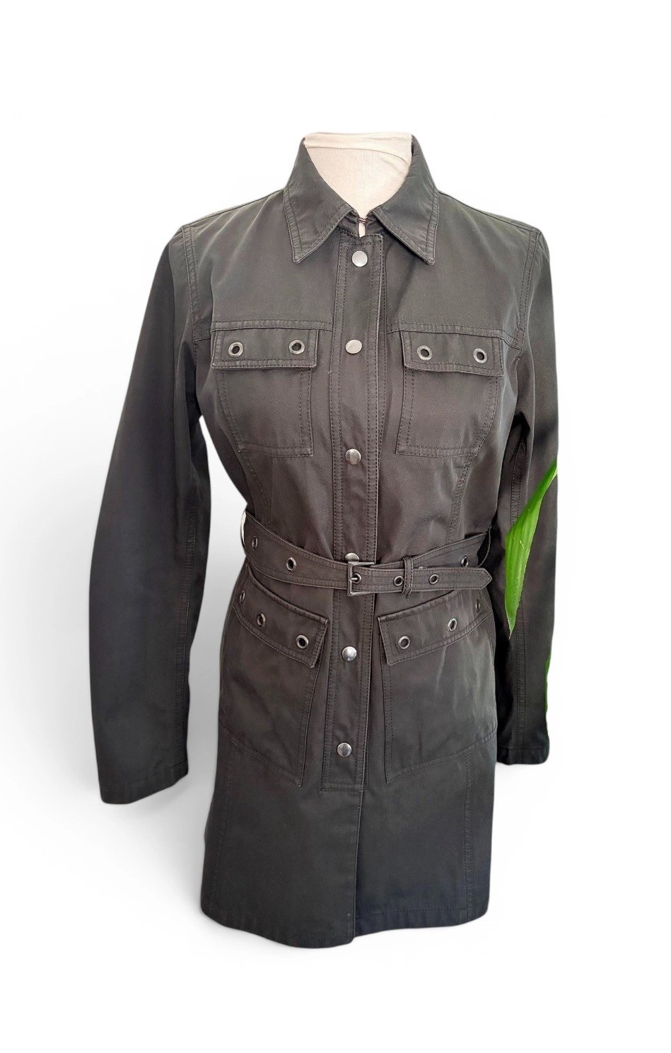 Prada, Manteau Trench Prada Ceinturé Noir Taille 44 IT 40 FR Made In Italy - Vintage
