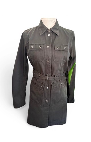 Prada, Manteau Trench Prada Ceinturé Noir Taille 44 IT 40 FR Made In Italy - Vintage