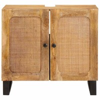 Waschbeckenschrank Braun 62 X 33 X 58 Cm Massivholz Mango Badezimmerschrank Wasc