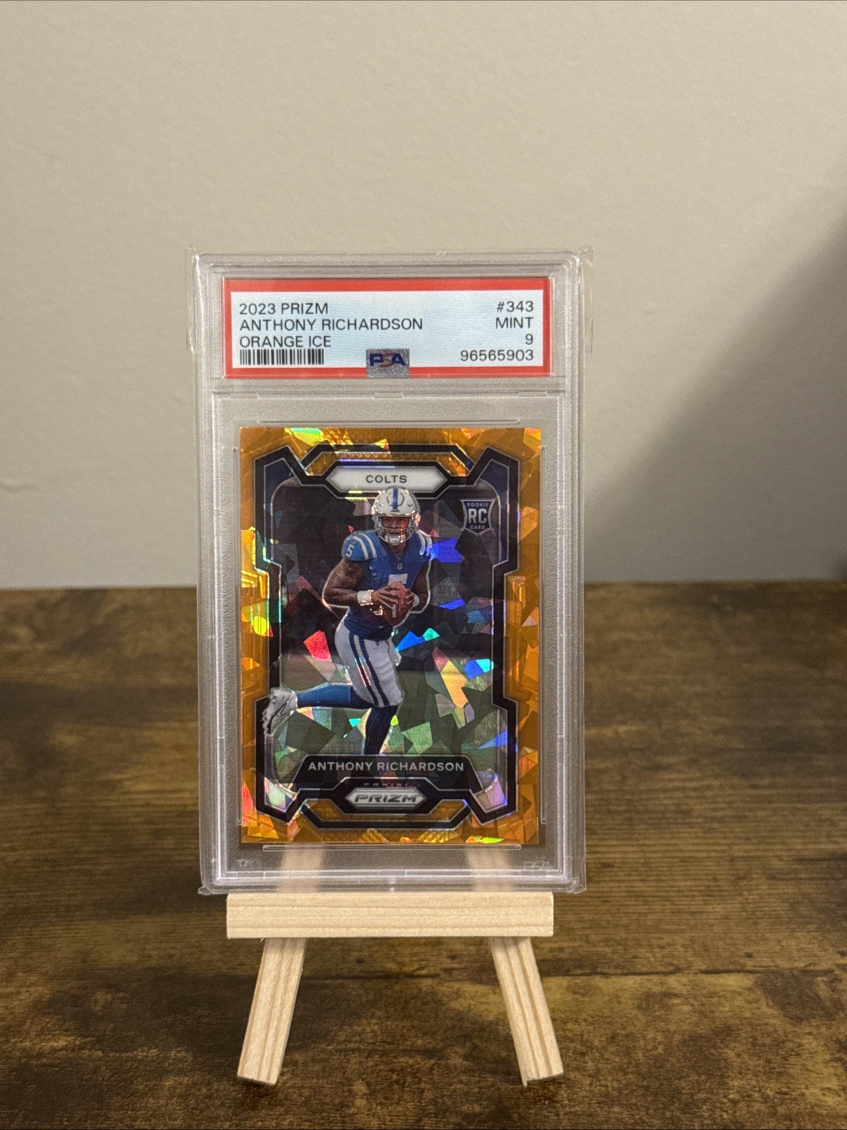 🔥2023 Panini Prizm - Orange Ice Prizm #343 Anthony Richardson (RC) PSA 9🔥