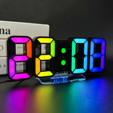 Seutgjie 3D LED Digitalwecker, Tischuhr/Wandu...