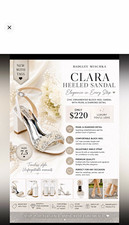 Badgley Mischka Clara White Strappy Ankle Strap Pearl Rhinestone Sandals 7.5