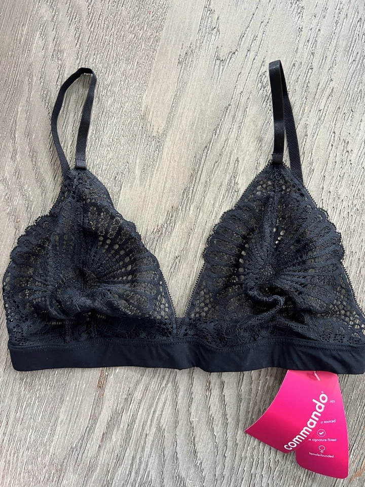 Commando bralette Butter & Lace sz M sheer black lace triangle - Image 2 of 3