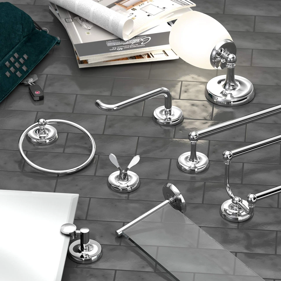 "Espejo pivotante rectangular con marco grande 5079FS Designer II, 32,5"" H, cromado" Foto 3 de 4