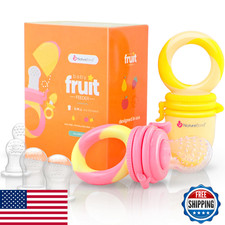 NatureBond Baby Fruit Food Feeder Pacifier  Teether 2-Pack w/ Silicone Sacs