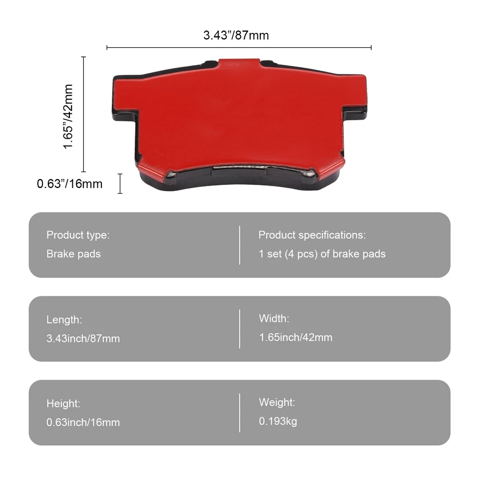 Pastillas de freno delanteras traseras de cerámica con hardware para Honda Crosstour 2012-2015 2,4 L 3,5 L Foto 4 de 4