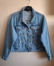 Giacca denim blu effetto invecchiato taglie forti 100% cotone taglia 20