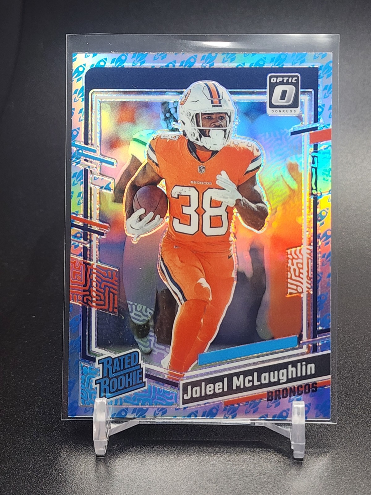 Jaleel McLaughlin 2023 Optic Rated Rookie Rocket Emoji Prizm #232 RC BRONCOS