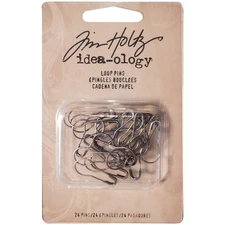 Idea-Ology Metal Loop Pins 1" 24/Pkg Antique Nickel, Brass & Copper