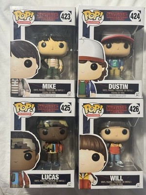 Funko Pop! Television Stranger Things Lot of 4 Mike Dustin Lucas Will #423-426