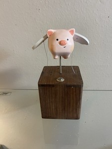 Wooden Flying Pig Automaton | Whimsical Piggy Music Box | Hand Carved