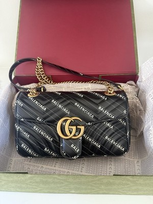 Gucci Hacker Project Black Shoulder Bag GG Supreme Leather Purse