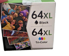 64XL Compatible Ink Cartridges, Black Tri Color, 2 Pack for HP New