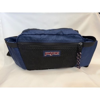 Vintage 90s JanSport Hiking Fanny Pack Blue Dual Water Bottle Belt Bag