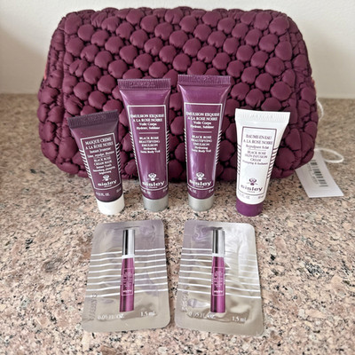 Sisley Black Rose 6pc Travel Set: Pouch, Mask, Infusion & Body Cream, Eye Oil