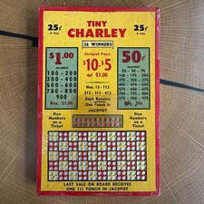 VINTAGE! 30s/40s Tiny Charley Board 200 Hole UNPUNCHED Gambling Punch Board