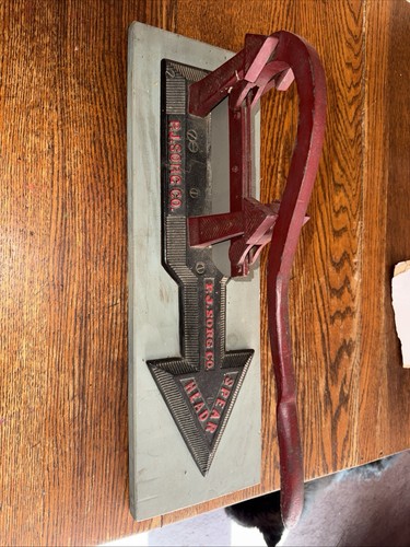 1880-1900 Spear Head Cast Iron Plug Tobacco Cutter by Rogers Iron Co P.J. Sorg