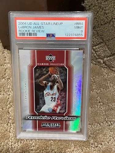 2004 Upper Deck Lebron James PSA 9 Rookie Review Holo All Star Card #RR4 NO 10