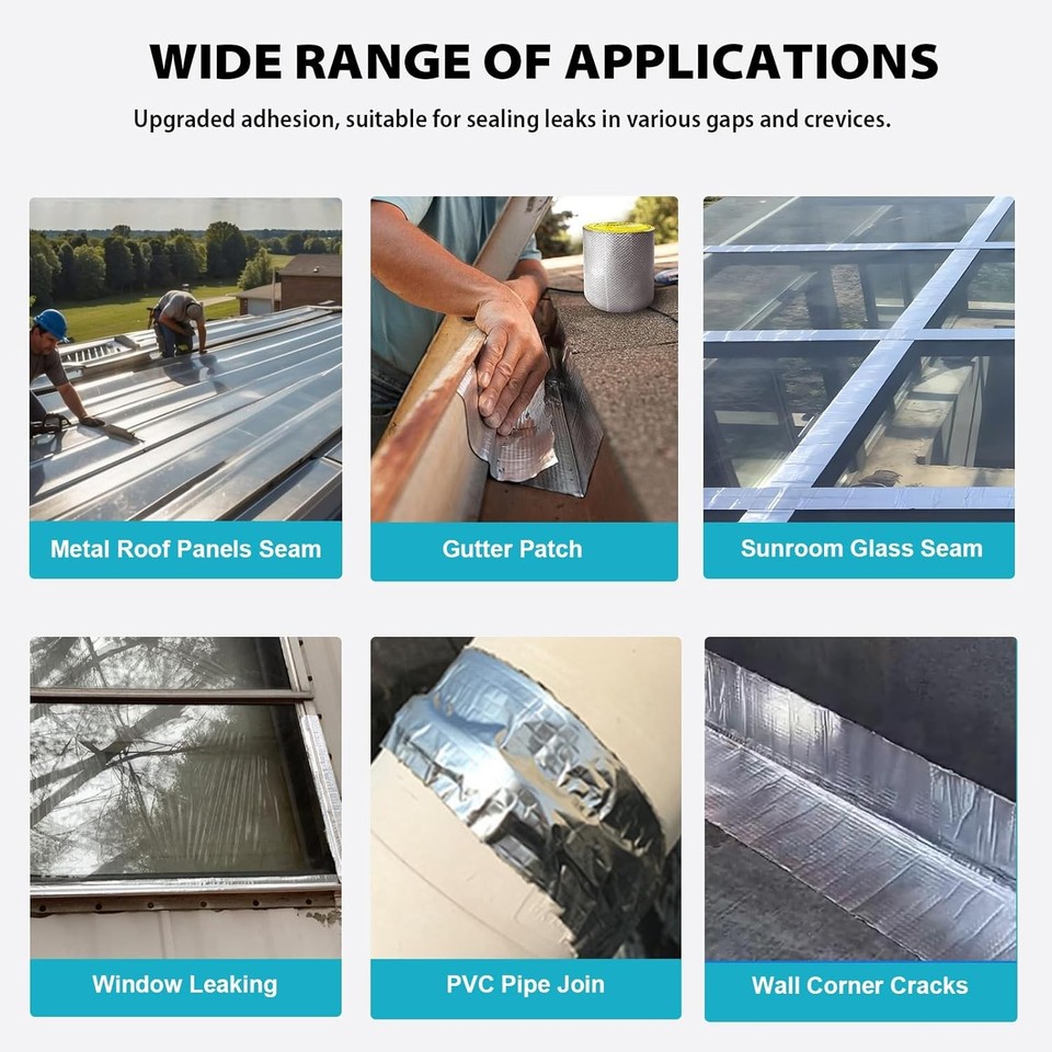 Outdoor Butyl Tape Rubber Patch Leak RV Repair Metal Roof Seal Tape ...