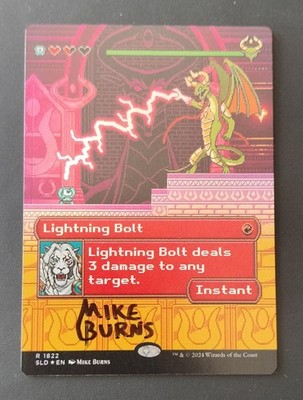 MTG FOIL Lightning Bolt Signed Mike Burns