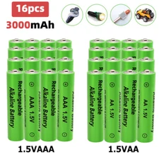 16Pcs 3000mAh Alkaline Battery AA /AAA Recargables 1.5V Alcalinas Baterias