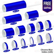 CHROME BLUE PIN STRIPE Car Model Motorcycle Decal Adhesive TAPE Vinyl Sticker