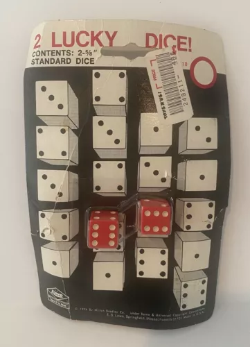 Vintage 1974 Dice Pair, ES Lowe, Made In USA, New, From Toys R Us