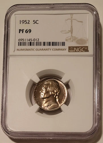 1952 Jefferson Nickel Proof PF69 NGC Light Patina