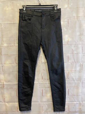 Stradivarius Woman Size Black Regular High Waist Shimmer Jeans