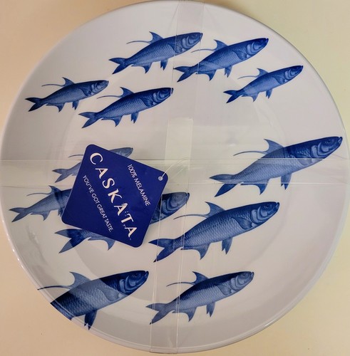 Caskata Melamine School Of Fish Dinner Plate Service For 4 Plates