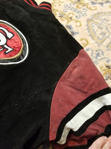 NFL San Francisco 49ers Suede 3XL Leather Bomber Varsity Jacket Spell Out Size - Picture 4 of 14