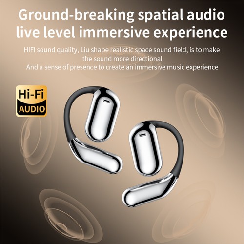 LED Over The Ear Earbuds Noise Cancelling Bluetooth V5.4 Wireless Open Earphones - Picture 3 of 25