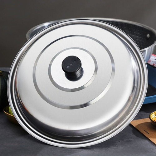 Stainless Steel Pot Lid Universal Wok Lid Anti-Spill Pot Cover Kitchen Accessory - Picture 6 of 15