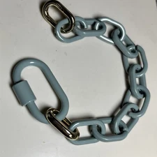 Seafoam Green and gold link bracelet, Large Oval links, 8 inches  New 10a