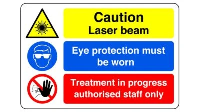 SAFETY FIRST DISPLAY LTD Caution laser beam sign - for indoor/outdoor usage PVC, Sticker or Diabond