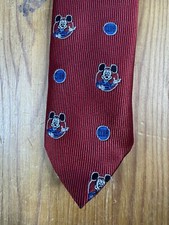 Balancine Disney The Tie Works Skinny Necktie Red Mickey All Over Made In USA