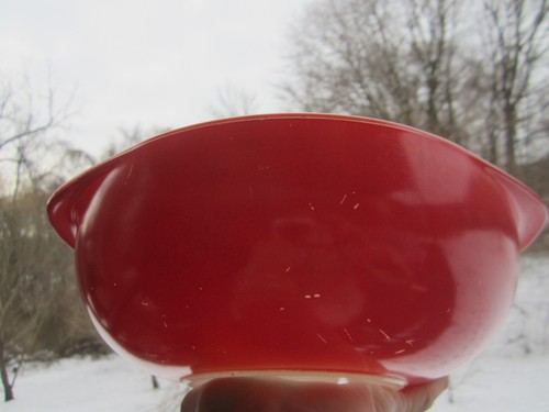 Pyrex Flamingo 024 Round Casserole 2 Qt with 684C Clear Glass Lid. From 1950s - Picture 5 of 12