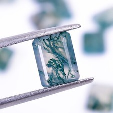 Natural Moss Agate Octagon Shape Faceted Cut Loose Gemstone for Jewelry Making