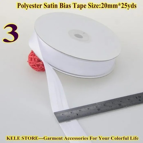 Polyester Satin Bias Binding Tape 20mm,3/4" *25yds DIY Sewing Garment Accessorie - Picture 7 of 11