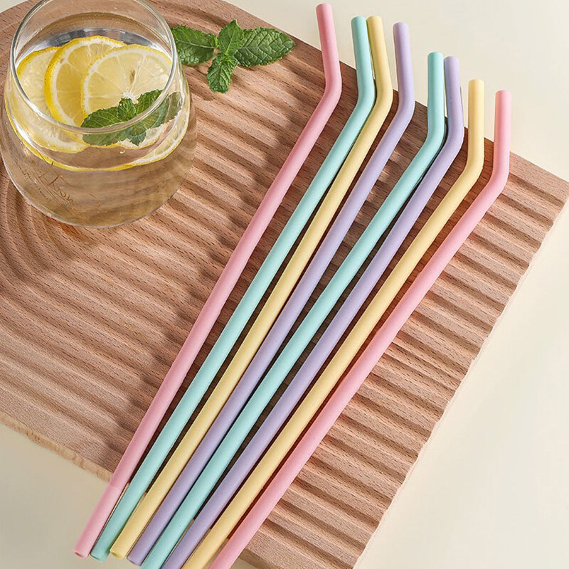 Eco Friendly Silicone Straws Reusable Silicone Drinking Straws Kitchen Supplies